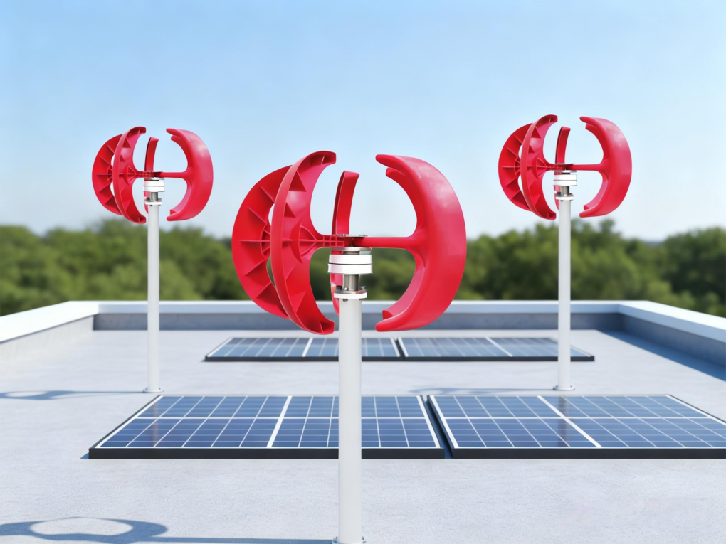 VT Series Vertical Axis Wind Turbine Generator with Motor Kit and Lighting for Camping and Home Use