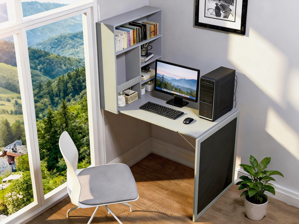 Convertible Folding Hanging White Office Study Desk